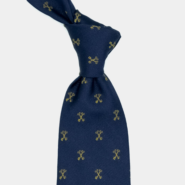 Klasická hedvábná kravata Keys, třikrát skládaná