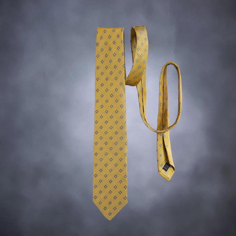 Pánská kravata ANTORINI, olivově zlatá s talismanem pro štěstí-ANTORINI®