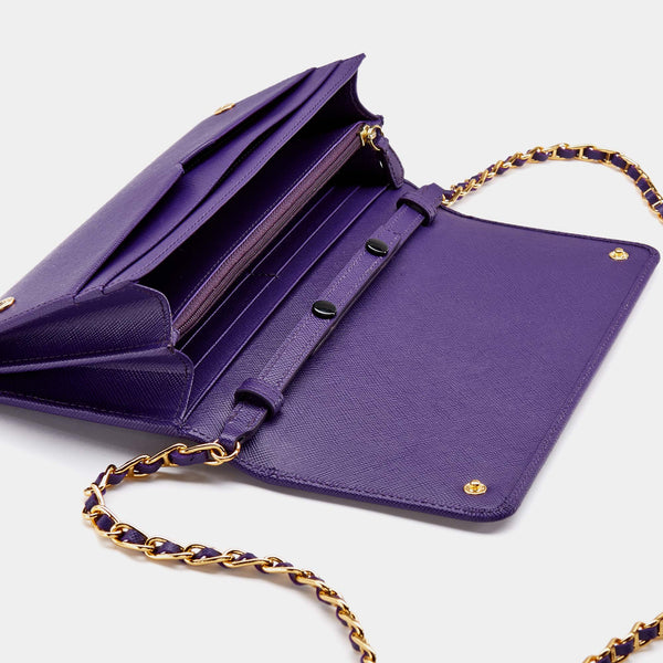 Stylová dámská peněženka / psaníčko ANTORINI Concetta, fialová kůže saffiano-ANTORINI®