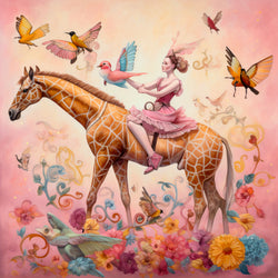 Hedvábný šátek ANTORINI Giraffe & Ballerina, LE, růžový