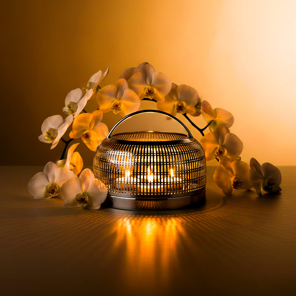 Svícen na čajové svíčky, LE, postříbřeno