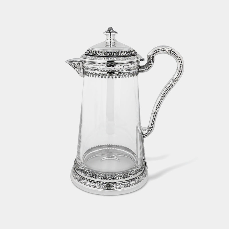 Křišťálový džbán Royal II. se stříbrnou dekorací, stříbro 925/1000, 720 g