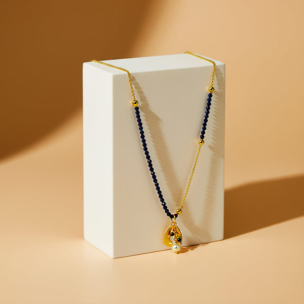 Elegantní náhrdelník Navy Pearl, stříbro 925/1000, 2,75 g, pozlaceno