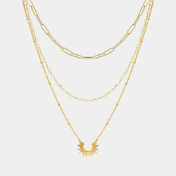 Stříbrný náhrdelník Sun & Pearls, pozlaceno, stříbro 925/1000, 9,8 g