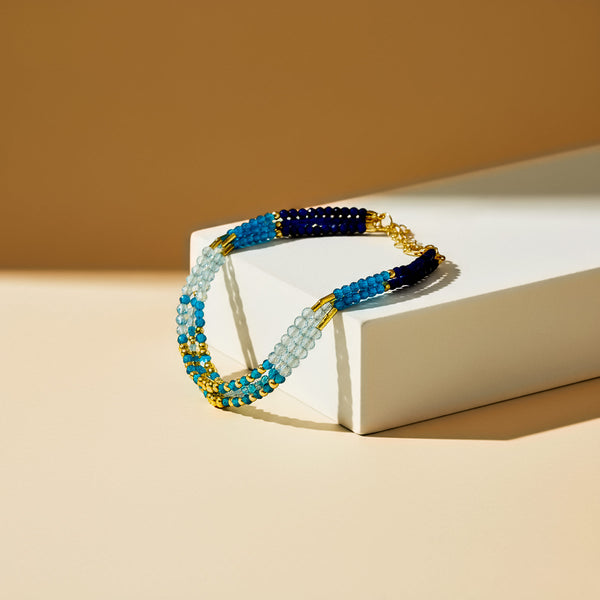 Stříbrný dámský náramek Capri -  stříbro 925/1000, 1,4 g, pozlaceno