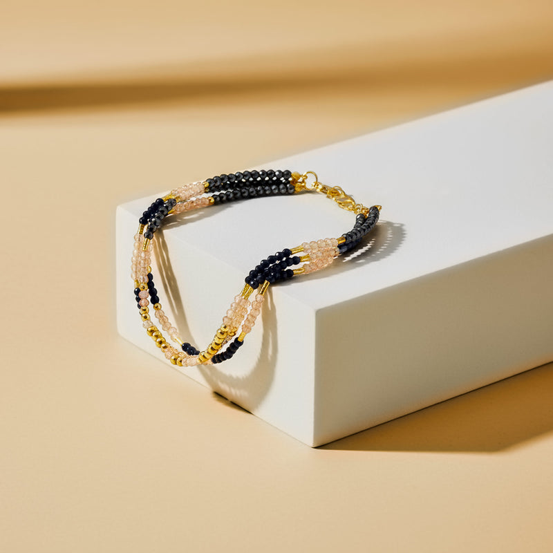 Stříbrný dámský náramek Nero -  stříbro 925/1000, 1,4 g, pozlaceno