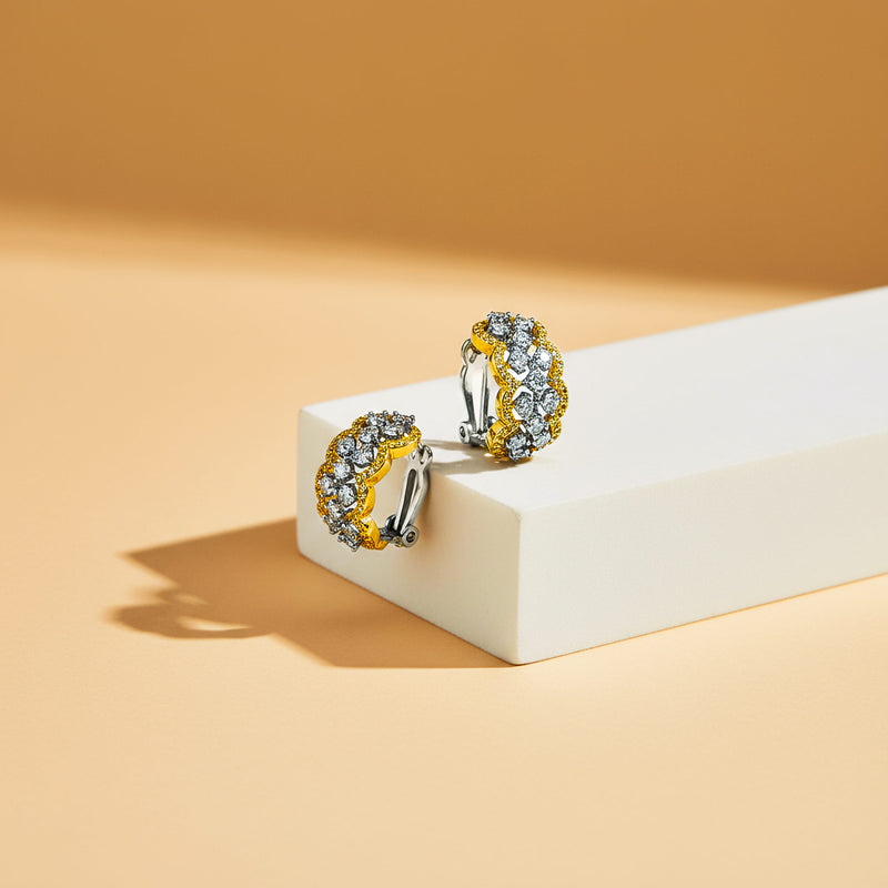 Klipsové náušnice, stříbro 925/1000, 6,4 g, pozlaceno