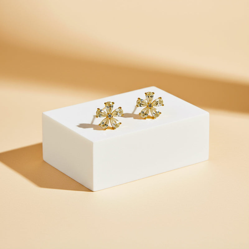 Stříbrné dámské náušnice Star, stříbro 925/1000, 1,5 g, pozlaceno