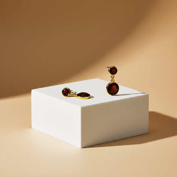 Stříbrné dámské náušnice Granade, stříbro 925/1000, 1,9 g, pozlaceno