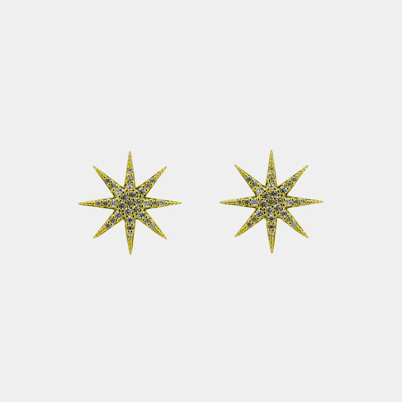 Dámské náušnice Stars, stříbro 925/1000, 1,7 g, pozlaceno