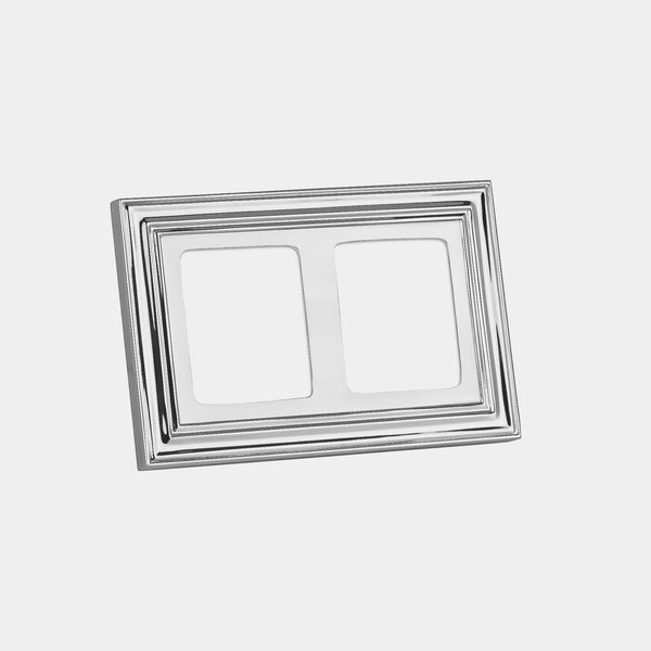 Stříbrný fotorámeček na dvě fotografie, stříbro 925/1000, 72 g, fotografie 6 x 5 cm