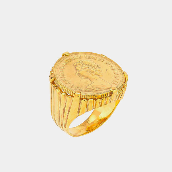 Dámský stříbrný prsten Elizabeth II., stříbro 925/1000, 10,6 g, gold-plated