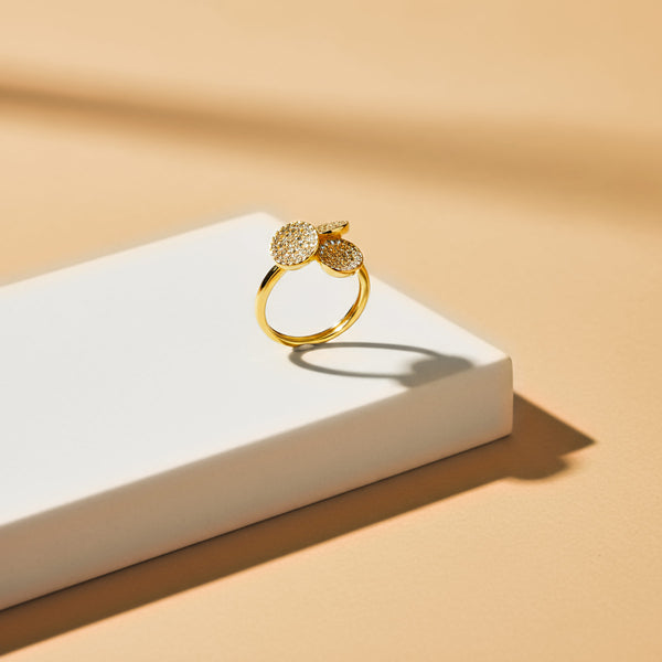 Stříbrný dámský prsten Circles, stříbro 925/1000, 3,9 g, pozlaceno