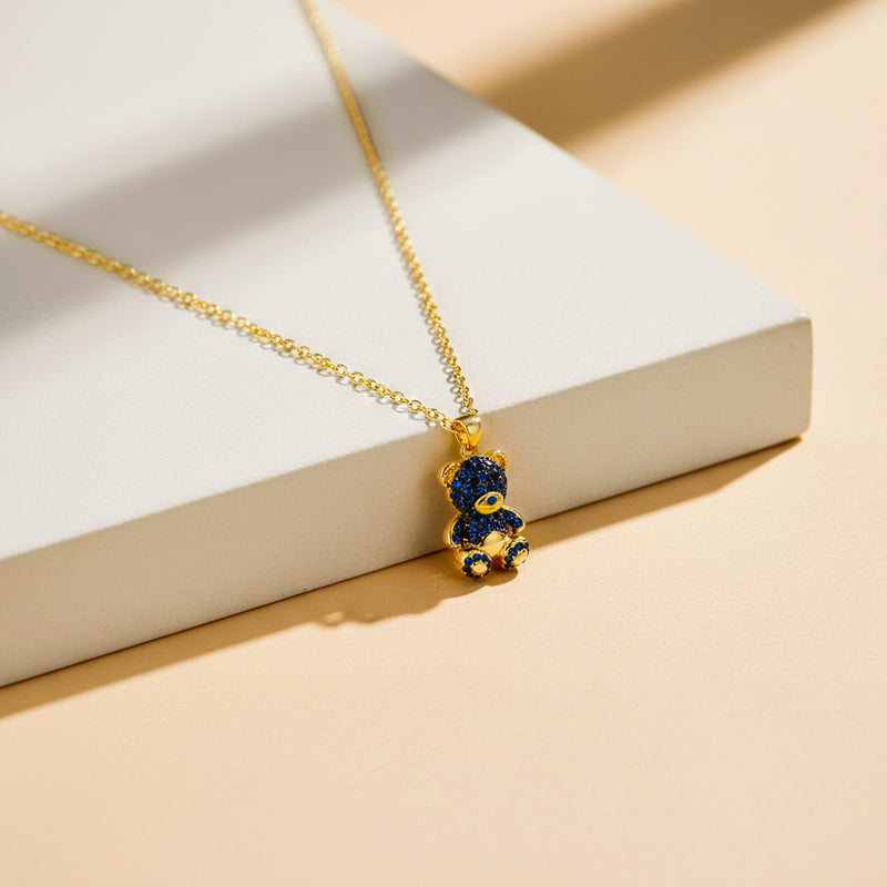 Teddy Bear - Stříbrný řetízek s medvídkem, stříbro 925/1000, 4,5 g, pozlaceno