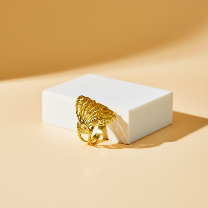 Stříbrný dámský prstýnek Wing, stříbro 925/1000, 3,5 g, pozlaceno