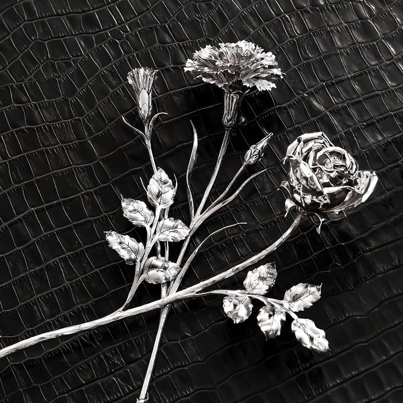 Stříbrná růže, home decor, stříbro 925/1000, 200 g
