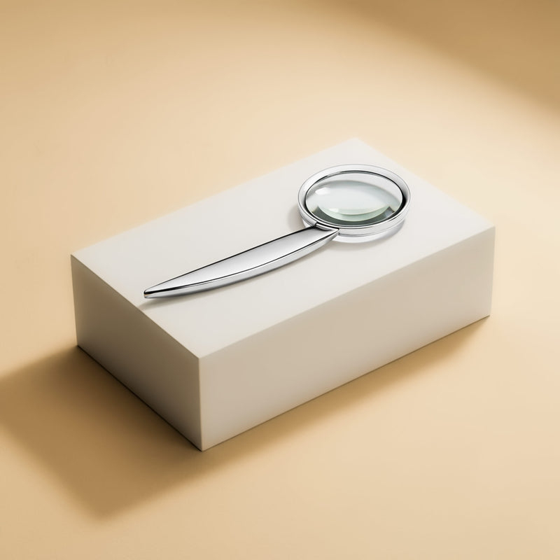 Stylová lupa na čtení, postříbřeno