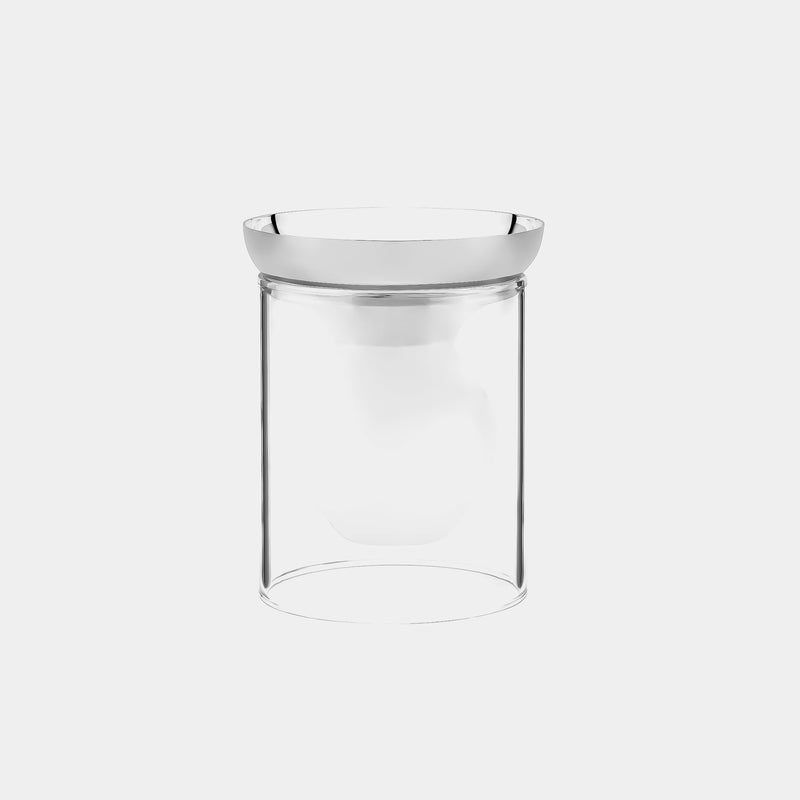 Skleněná váza Geometric Elegance s postříbřenou dekorací, 18 cm