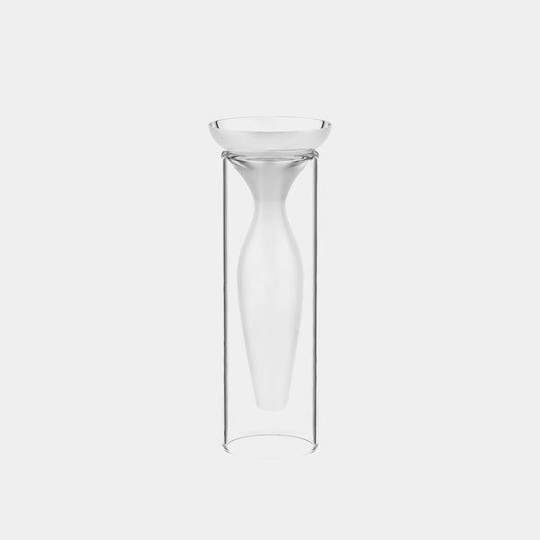 Skleněná váza Geometric Elegance s postříbřenou dekorací, 21,5 cm