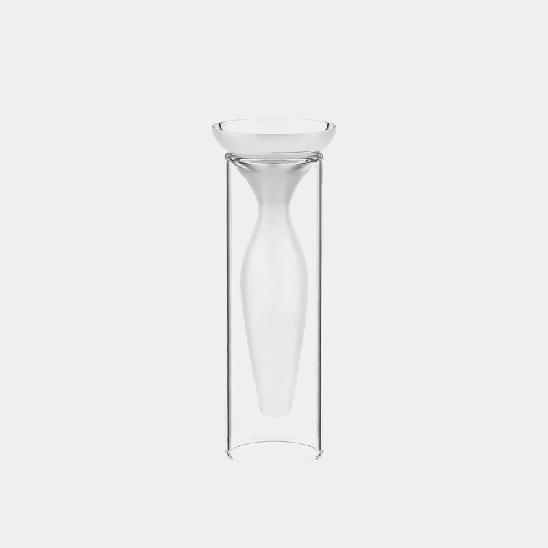 Skleněná váza Geometric Elegance s postříbřenou dekorací, 21,5 cm