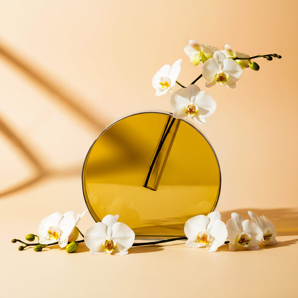 Skleněná váza Sunrise s postříbřenou dekorací, 13 cm