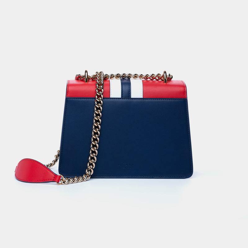 Moderní kožená kabelka ANTORINI Chantal, modro-červená-ANTORINI®