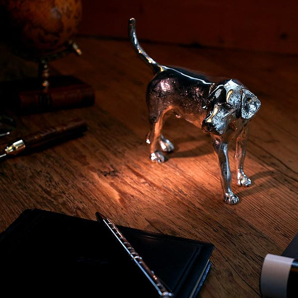 Dekorativní soška / těžítko, Lovecký pes, postříbřeno-ANTORINI® (4284687646764)