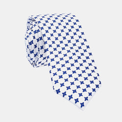 Luxusní hedvábná kravata ANTORINI, bílá se vzorem-ANTORINI® (4320633356332)