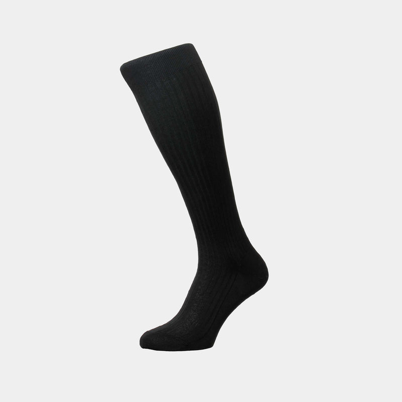 Luxusní hedvábné ponožky lýtkové ANTORINI Night, černé-ANTORINI®