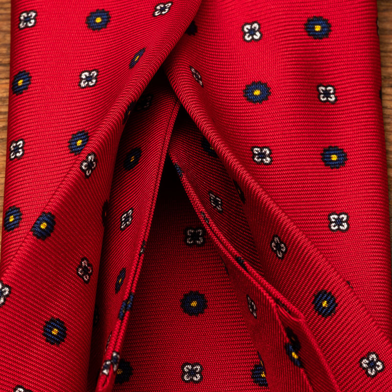 Luxusní hedvábná kravata ANTORINI, červená se vzorem-ANTORINI® (4320629653548)