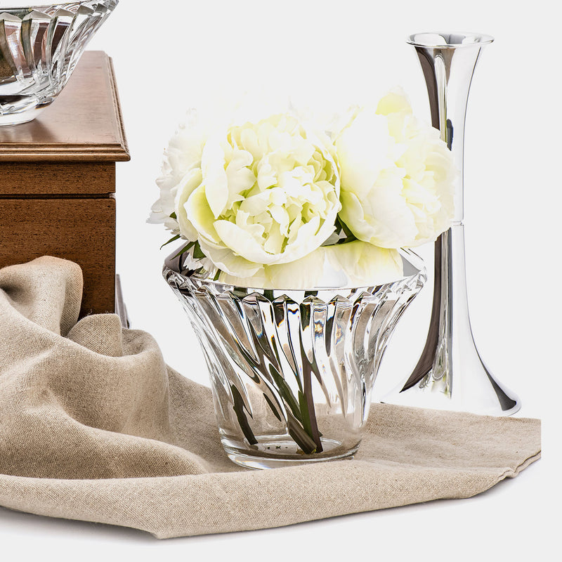 Křišťálová váza Ellie s postříbřenou dekorací-ANTORINI®