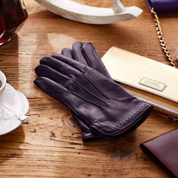 Dámské zimní rukavice s vlněnou podšívkou, fialové-ANTORINI® (4315603697708)