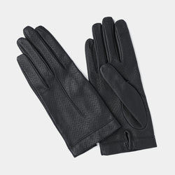 Dámské kožené rukavice s hedvábnou podšívkou, tmavě šedé-ANTORINI® (4315585937452)