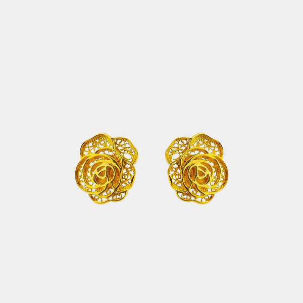 Dámské náušnice Roses, stříbro 925/1000, 1,8 g, pozlaceno