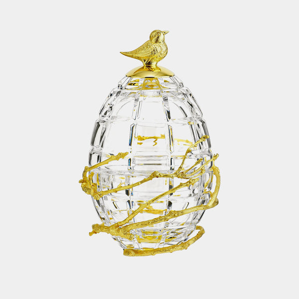 Křišťálová dóza - Velikonoční vajíčko, limitovaná edice, pozlaceno 24K