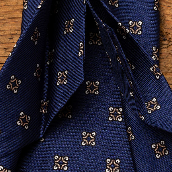 Luxusní hedvábná kravata ANTORINI, modrá se vzorem-ANTORINI® (4320623263788)