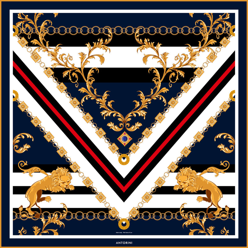 Luxusní šátek ANTORINI Imperiale, modrý-ANTORINI®