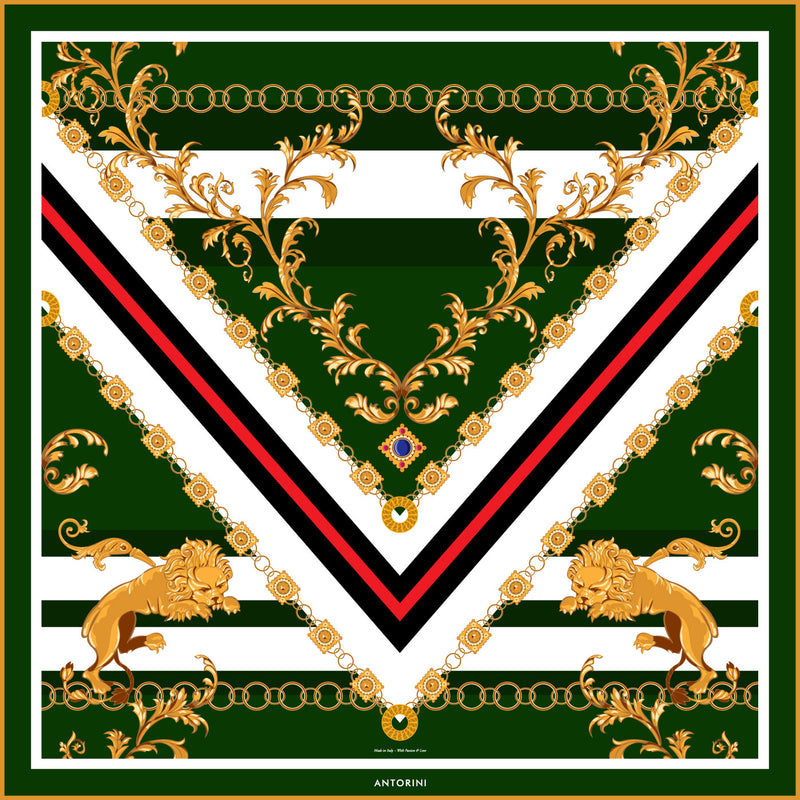 Luxusní šátek ANTORINI Imperiale, zelený-ANTORINI®