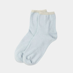Dámské kašmírové ponožky, světle modré s lemem-ANTORINI® (4324100702252)