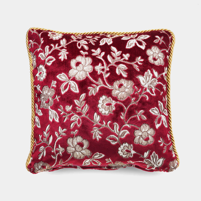 Luxusní dekorační polštář ANTORINI Flowers, 40 cm, Bordeaux (4165648908332)