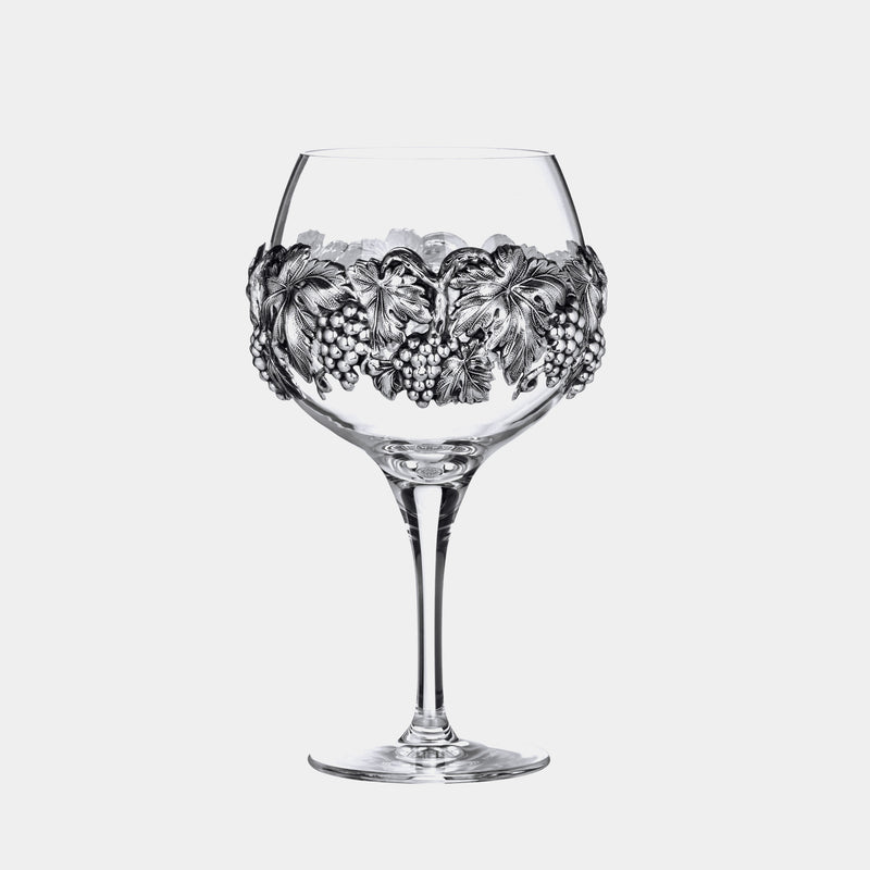 Luxusní set čtyř sklenic na víno s dekorací, postříbřená mosaz (4359953514540)