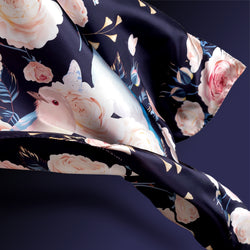 luxusní hedvábný dámský šátek s ptáčky a květy