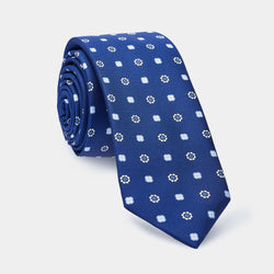 Luxusní hedvábná kravata ANTORINI, tmavě modrá s květy-ANTORINI® (4329710813228)