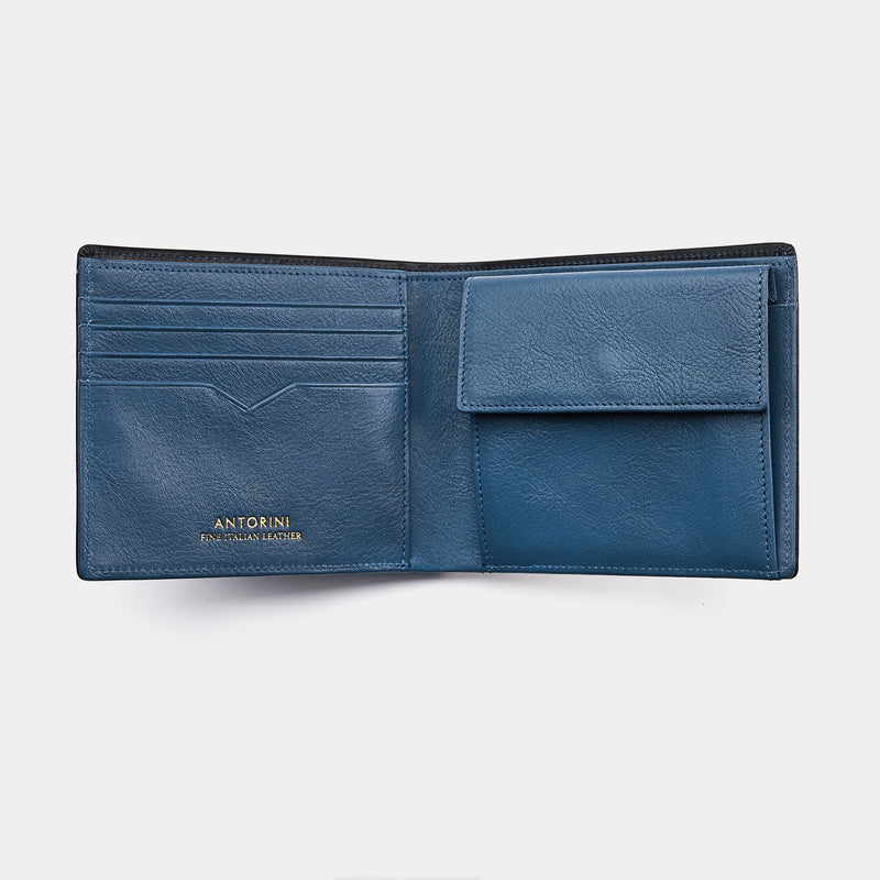 Pánská kožená peněženka Elite, černo-modrá-ANTORINI® (2945788412004)