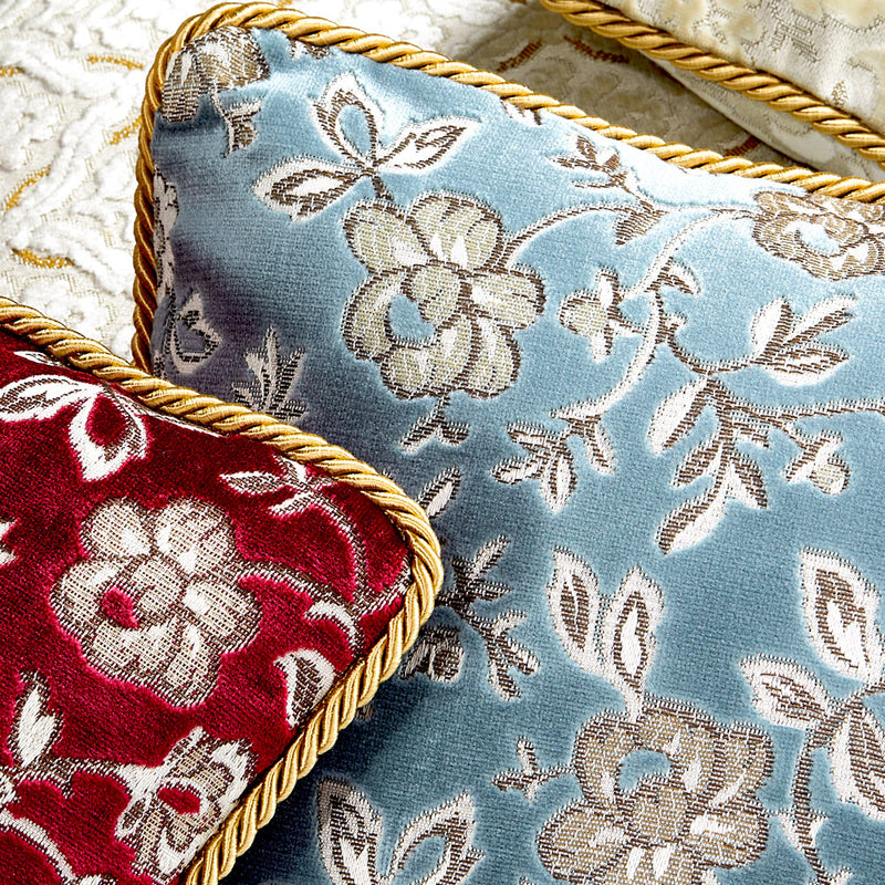 Luxusní dekorační polštář ANTORINI Flowers, 40 cm, modrý (4165651562540)