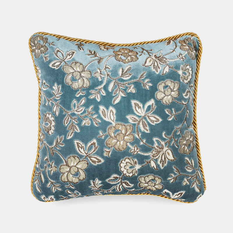 Luxusní dekorační polštář ANTORINI Flowers, 40 cm, modrý (4165651562540)