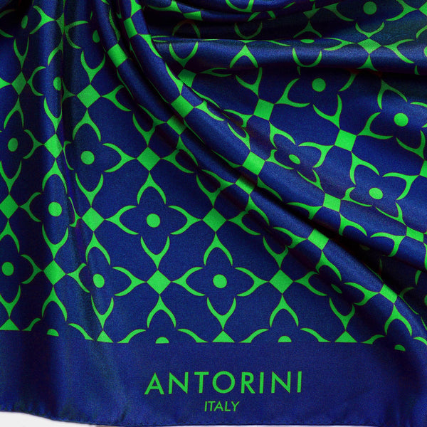 Moderní hedvábný šátek ANTORINI Geometric, Neonově zelený-ANTORINI® (4164648796204)
