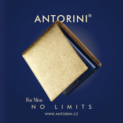 Kožená pánská peněženka ANTORINI No Limits, zlato modrá-ANTORINI®