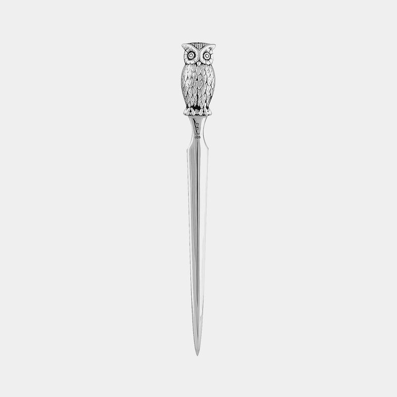 Stříbrný nůž na dopisy se sovičkou, stříbro 925/1000, 15 g