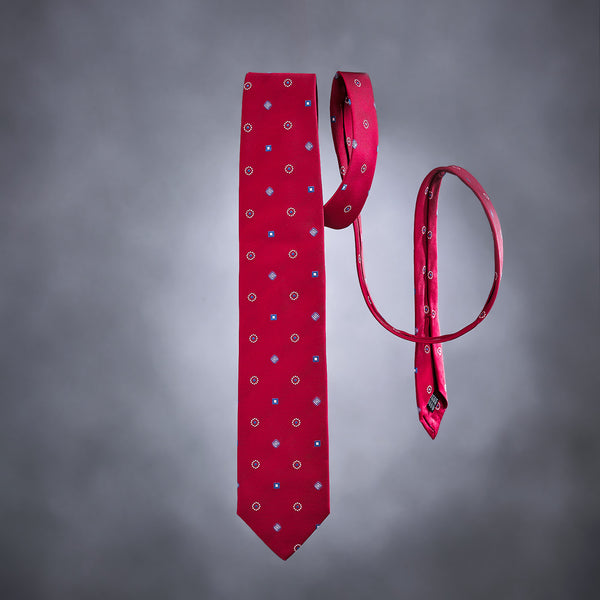 Pánská kravata ANTORINI, červená s talismanem pro štěstí-ANTORINI®